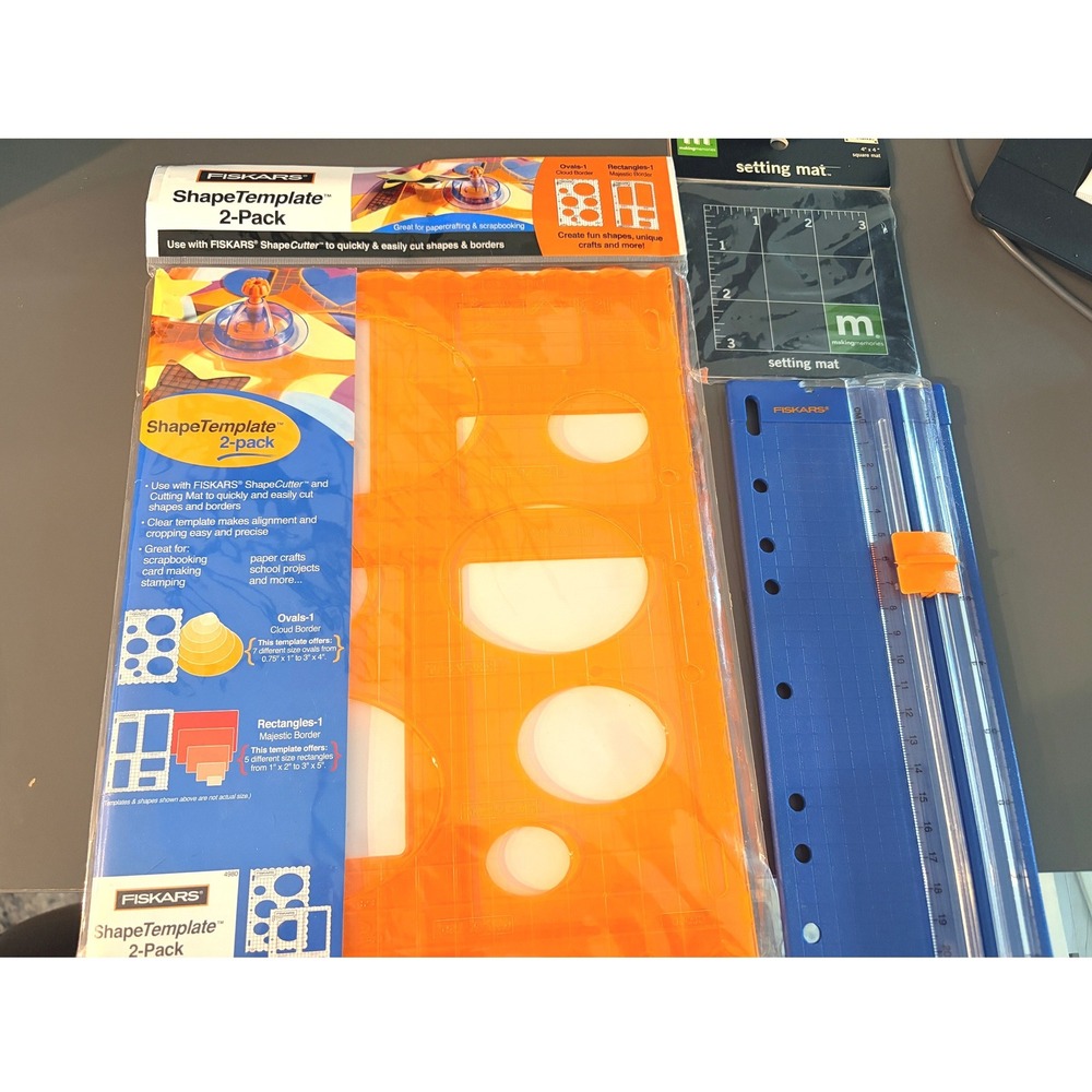 Fiskars Scrapbooking Bundle ShapeTemplates Paper Trimmer Making Memories Mat OS